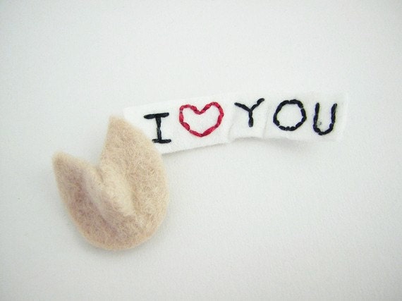 Wool Valentines Day Fortune Cookie