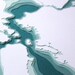 San Francisco Bay in Teal - original 8 x 10 papercut art