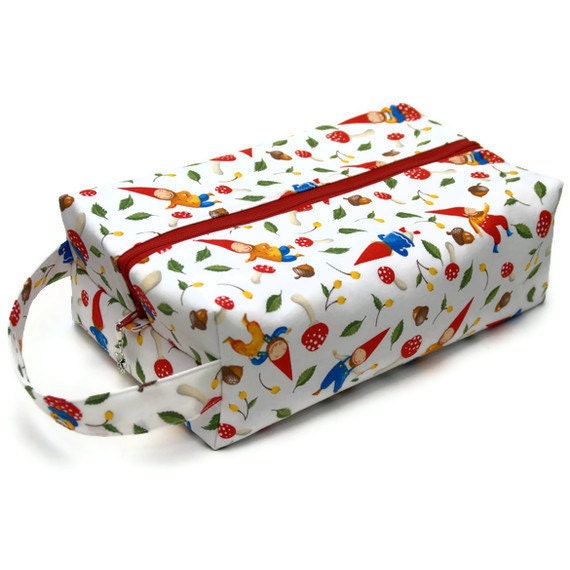Large Project Bag Boxy Knitting Bag - Folky Gnomes