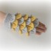 Fingerless Gloves - Grey, Gray, Yellow, Mustard
