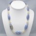 Blue and Blue-Gray Chalcedony and Yellow Jade Necklace with 14K Gold Filled Clasp