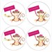 Monthly Onesie Sticker (Girl):  Monkey