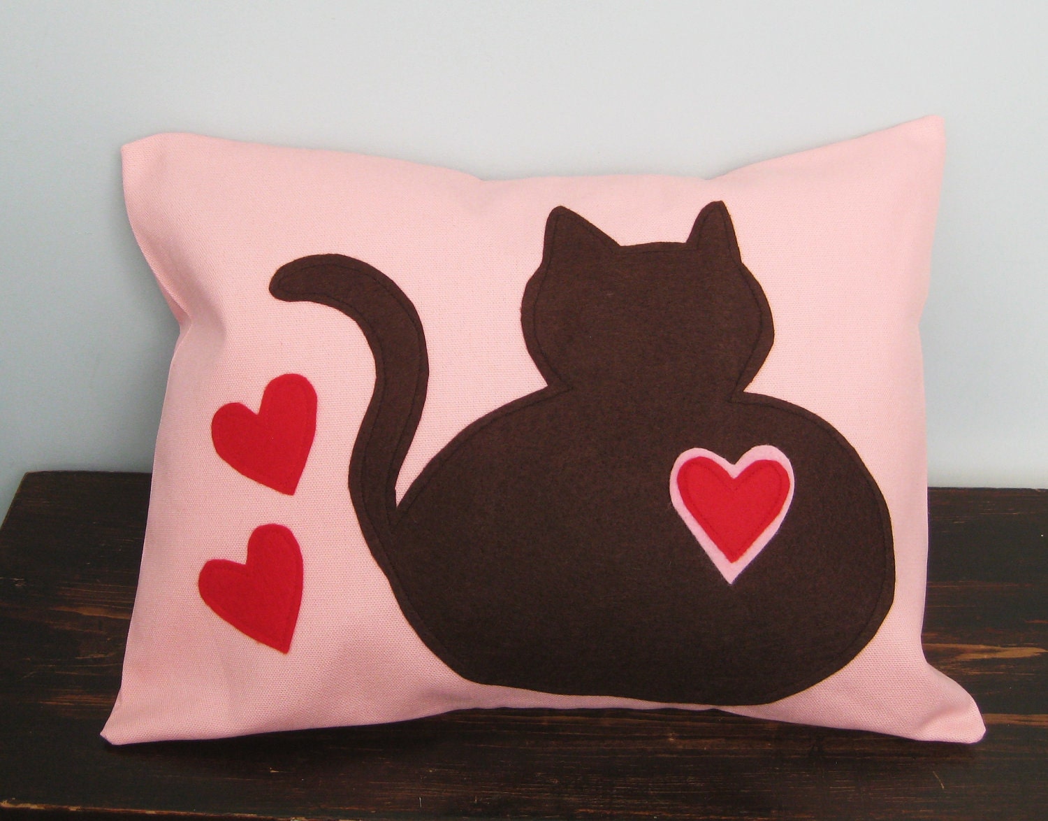 Chocolate Valentine Fat Cat Pillow Cover