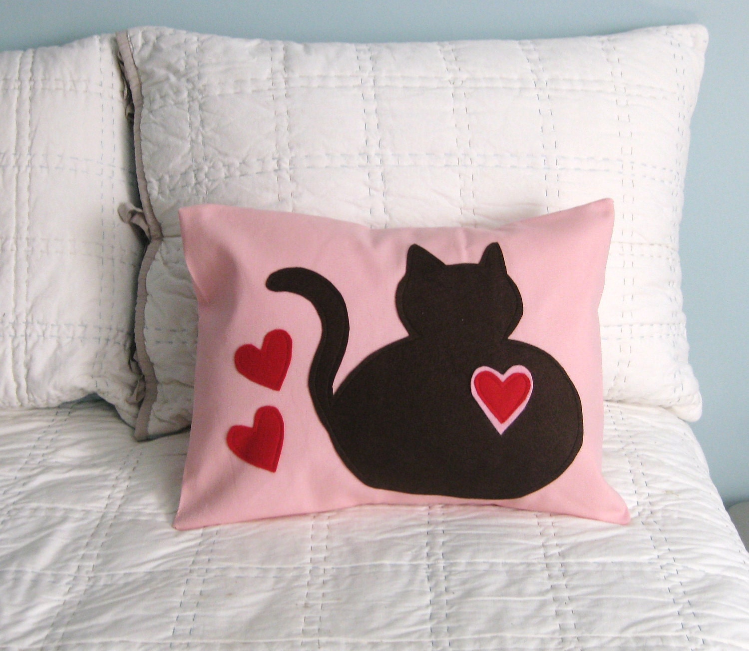 Chocolate Valentine Fat Cat Pillow Cover