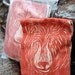 Bear Sachet Woodblock Printed, Filled with Organic Herbs for Healing and Protection