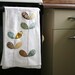 flour sack towel- mustard, aqua, & brown