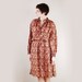 1970s Long Sleeve Patterned Dress - M