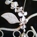 Dangling Triple Orchids Flowers Lariate Necklace - bridesmaid gifts,Wedding jewelry,flower girl,anniversary gift