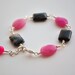 Pink and Black Gem Stone Bracelet