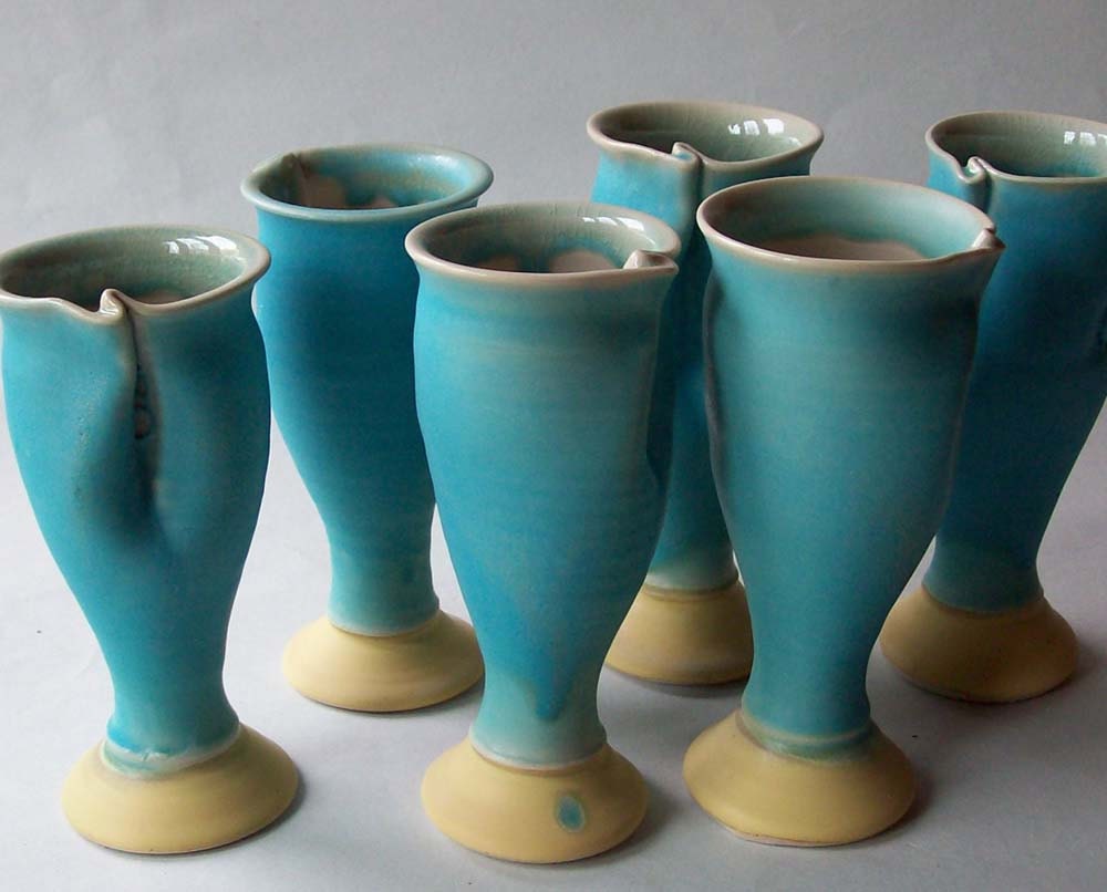 Reserve for Katherine Blue Wine or Water  Glasses Set of 6