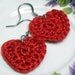 SALE Valentine Heart Crochet Earrings