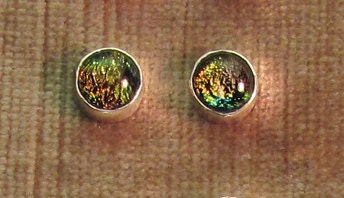 Dichroic Glass and Sterling Studs