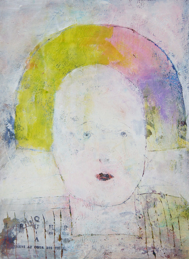 Original Portrait I ALWAYS KNEW Elizabethan woman affordable art figurative contemporary fine art progressive intuitive expressionist