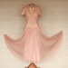 Vintage Dusty Rose Bohemian Lace Wedding Gown/ dress