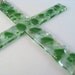 Fused Glass Wall Cross - Green Irish Spring