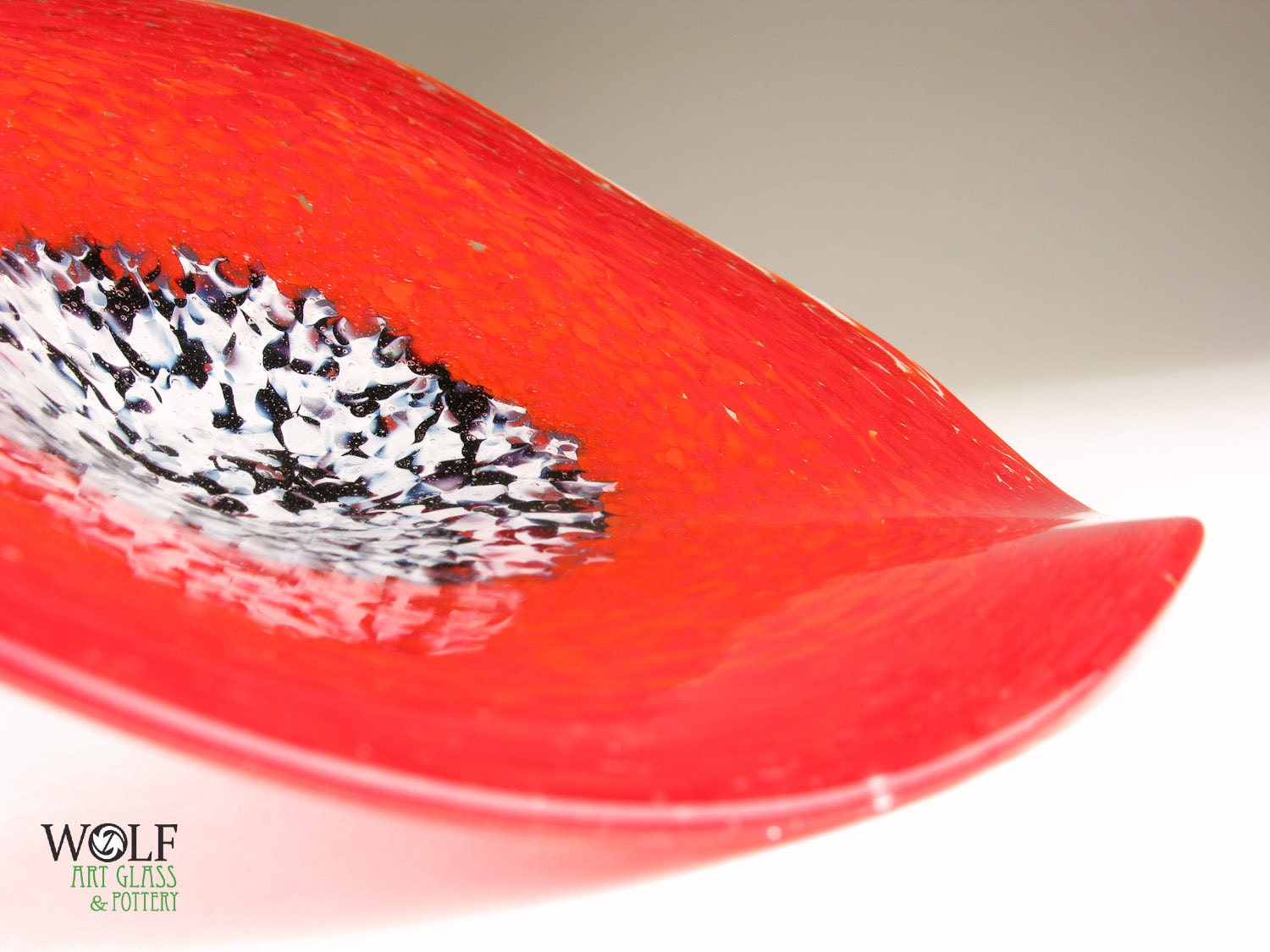 Blown Glass Wall Art Bright Red Poppy Flower