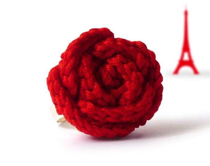 Red rose ring - original gift from France