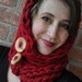 Cranberry Cowl with Cedar branch buttons