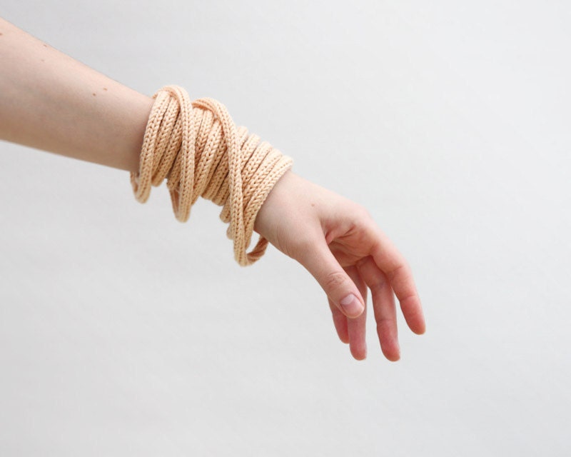 Peach colour knit necklace or bracelet