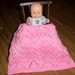 Hand Knit Medium Pink Doll Blanket
