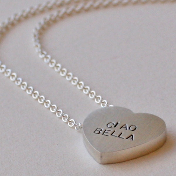 sterling silver conversation heart necklace - ciao bella