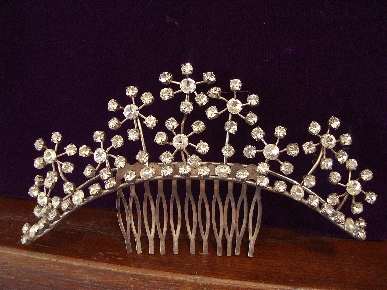 Rhinestone Crown Tiara Hair Comb