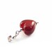 Heart Charm Pendant. Handcrafted Red Murano Glass Heart & Sterling Silver Lobster Clasp Clip On Bracelet Charm