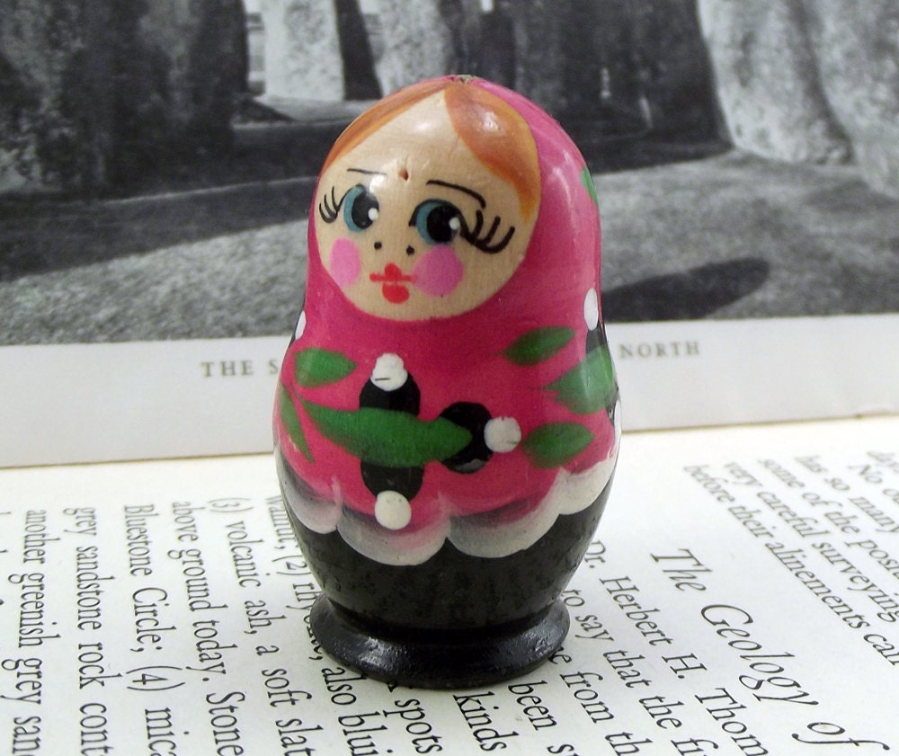 Black and pink Russian matryoshka doll
