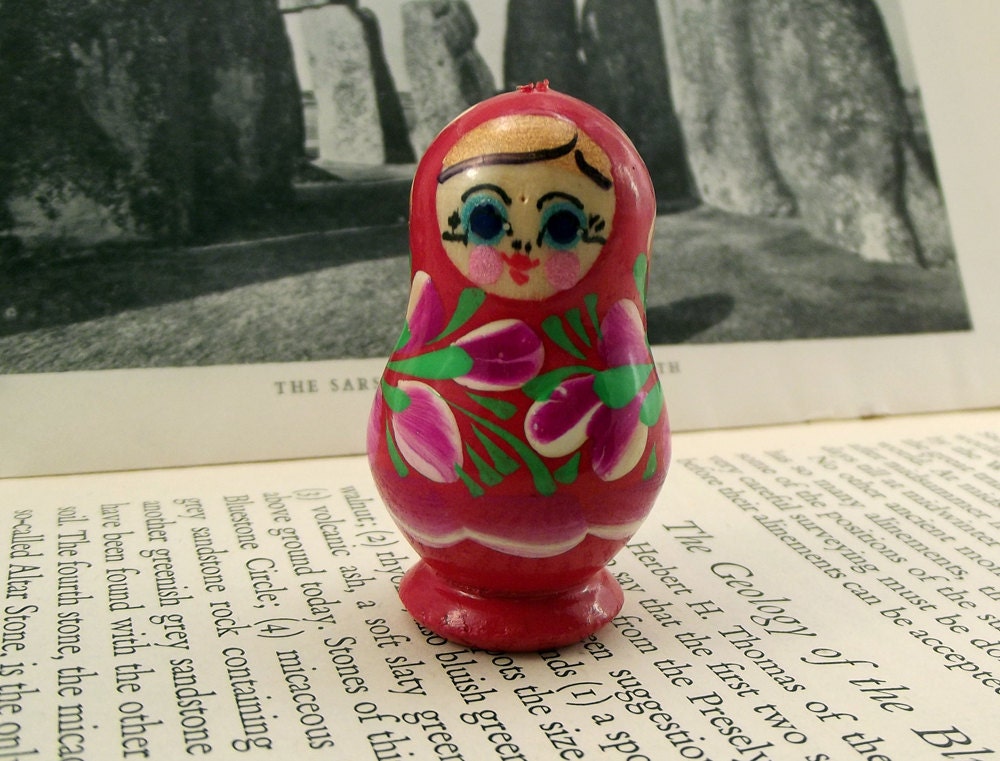 Red Russian matryoshka doll pendant