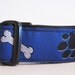 Blue Paws and Bones adjustable clip dog collar, small to large sizes