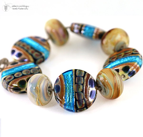 Lampwork Beads Tuscan Abalone Set Handmade Glass Goodness for your Inspired Designs