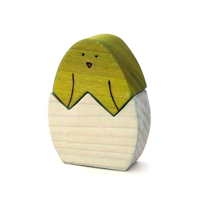 Wooden Toy - Spring Chick Waldorf Toy - Handmade Wood Toy - Made to Order