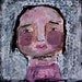 Worried Wendy - original mixed media 4x4 painting