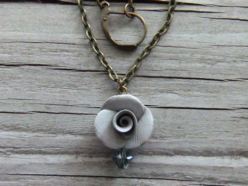 Rosebud Necklace Dove Grey