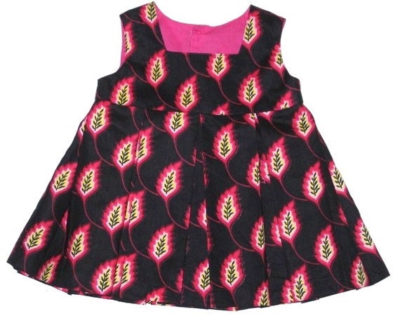 Baby's African-Inspired Dress with Pleats - LAST ONE - Size 1T 1 year