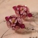 Lampwork, Swarovski crystals and sterling silver earrings - Cranberry Flowers