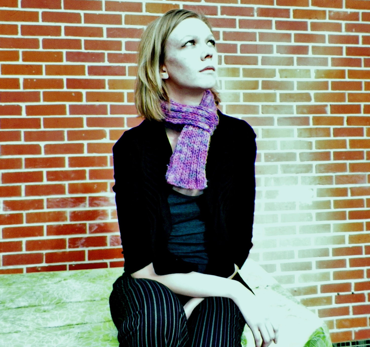 Women's Handmade Scarf with handmade Alpaca wool in pink
