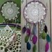 Dream Catcher - Peace - Doily - Moon - Green, Purple, Blue - Boho - Large