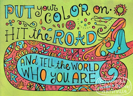 Put Your Color On (5x7 doodle print)