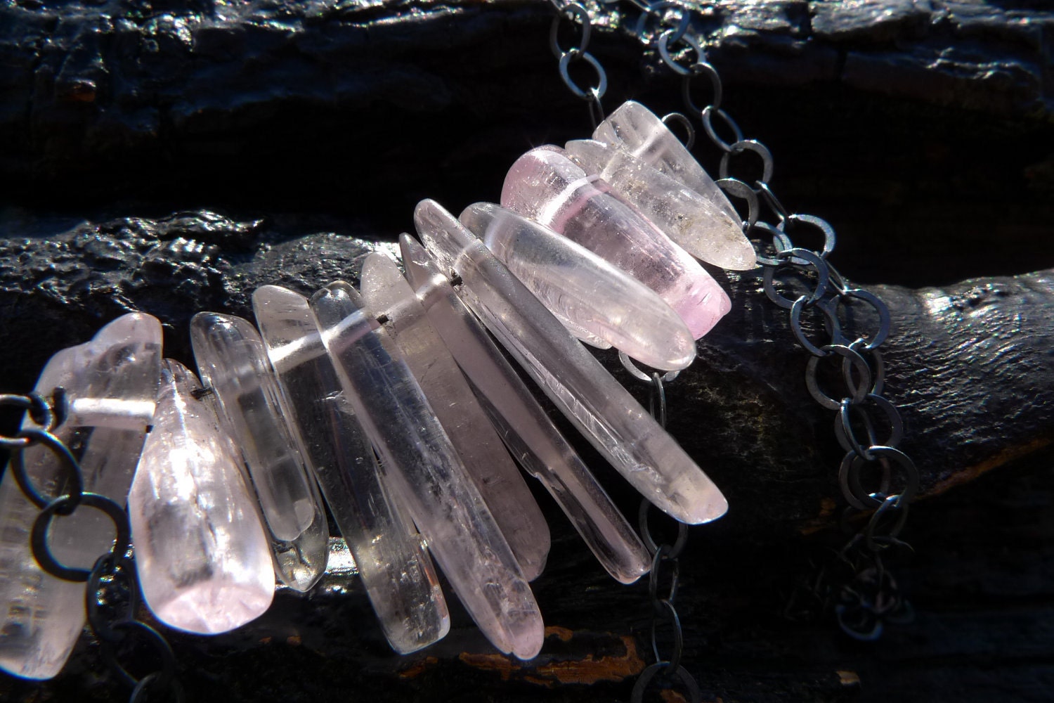 40 OFF SALE pink kunzite necklace by Beijo Flor by BeijoFlor