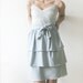 Dusty Blue Shabby Chic Valentine ' s Day party dress reconstructed from vintage slip and lycra size M or L - OOAK