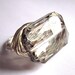 Wire Wrapped Ring Smoky Quartz Faceted Glass Women Chunky Fashion Jewelry