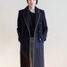 vintage pea coat / military style wool coat / S-M