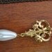 Fleur de Lis Baroque Pearl Brooch with Rhinestones