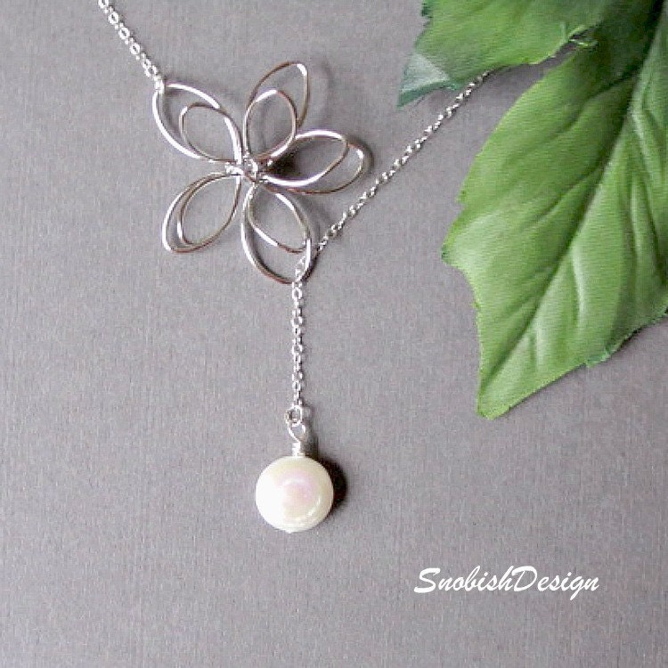 Sterling Silver Jewelry  Coin Pearl Necklace  by SnobishDesign from etsy.com