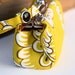 Lipbalm Lipstick Case silver frame curry yellow