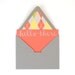 Nerdy Chic Stationery Set . Hello There . Silver Ink on Peachy Orange . Argyle Lined Envelopes . Set of 5 Flat Notecards