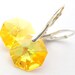 Free shiping Swarovski Octagon Yellow sterling silver dangle