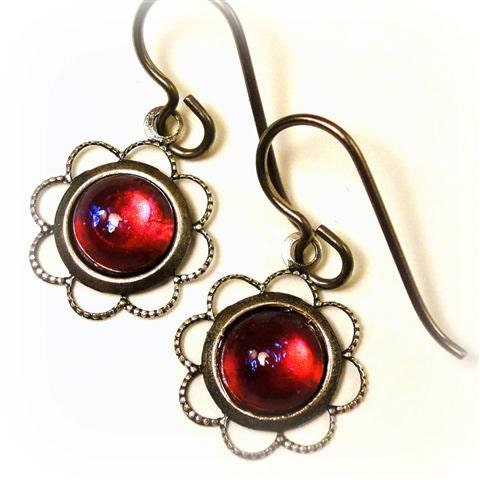 Dragons Breath Earrings - Mexican Opal Jewelry - Fire Opal Light Bursts Fashion Jewelry