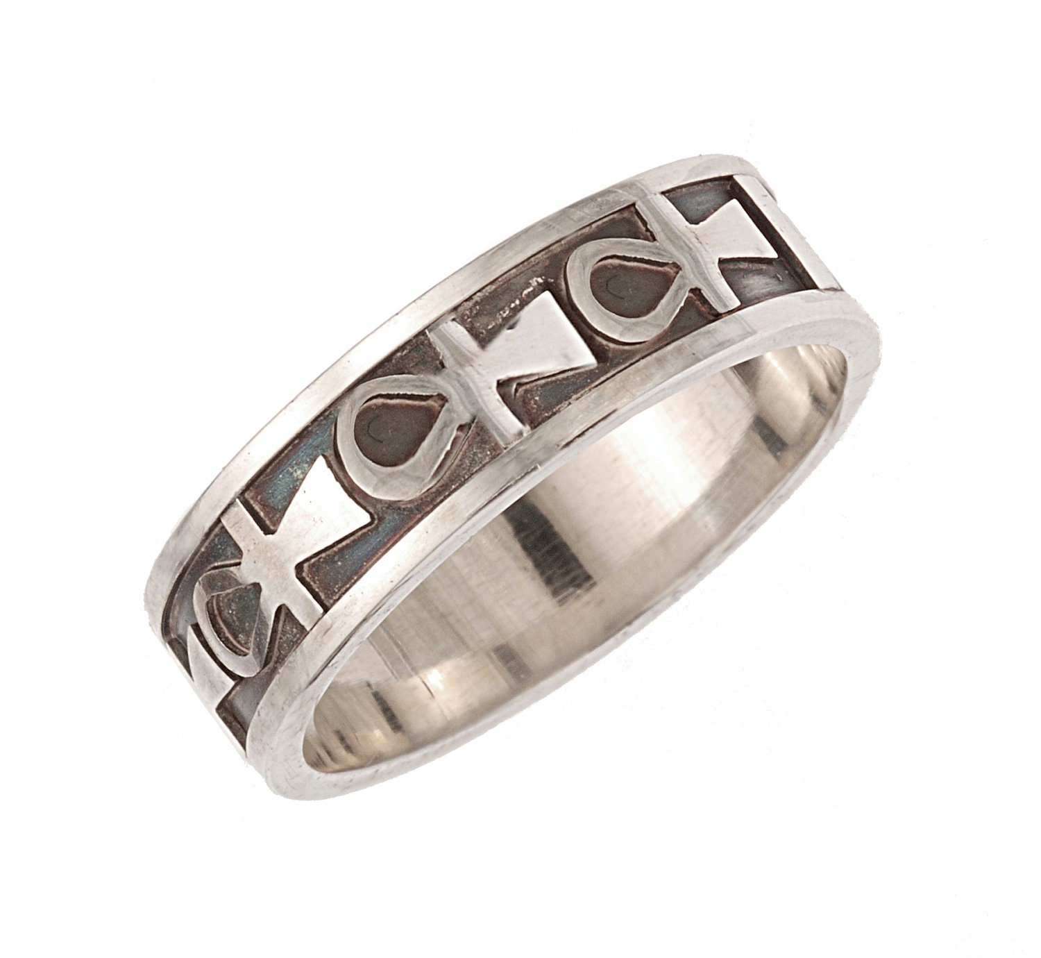 Sterling silver 'Ankh' ring